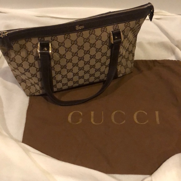 Gucci Handbags - GUCCI Brown GG Canvas Bag